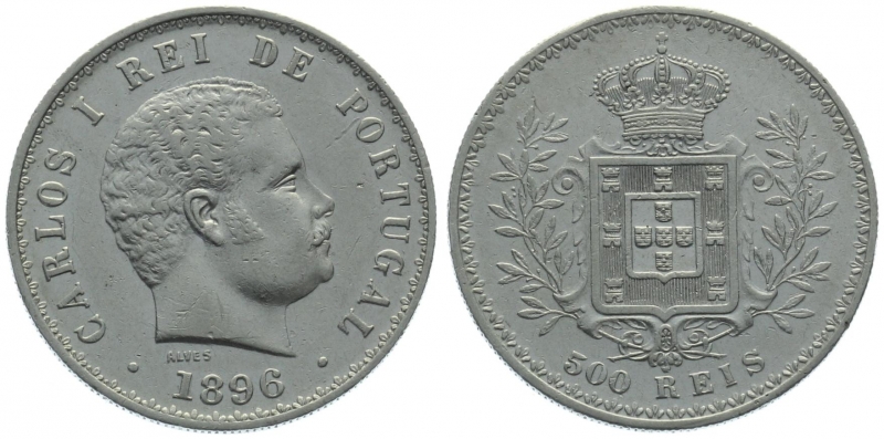 Portugal 500 Reis 1896 Carlos I.